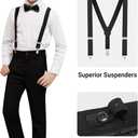 Boys Suit 5-Piece & 4-Piece Vest Set with Tie+Bowtie+Suspenders| Regular & Husky Fit (M)