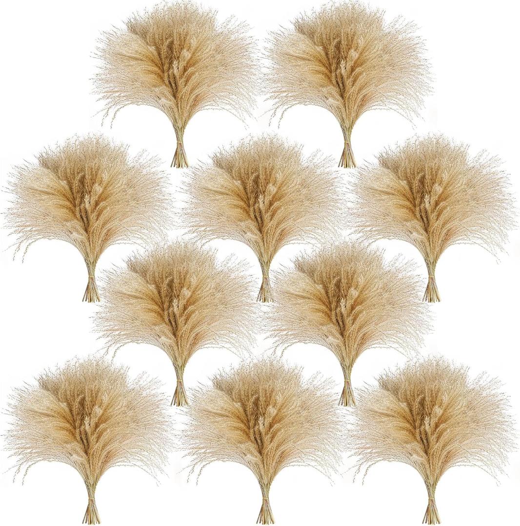 450 PCS Exquisite Natural Pampas Grass Decor - Versatile Reed Grasses for Home & Event Decoration, Pompous Fluffy Tall Dried Reed Grass - Perfect for Vases, Wreaths & Table Centerpieces