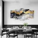 5Pcs Black and Gold Canvas Art Abstract Wall Decor Framed for Living Room Modern Texture Picture Gray Posters Prints Home Decor - 8x14inx2 8x18inx2 8x22inx1, 40x22 inch