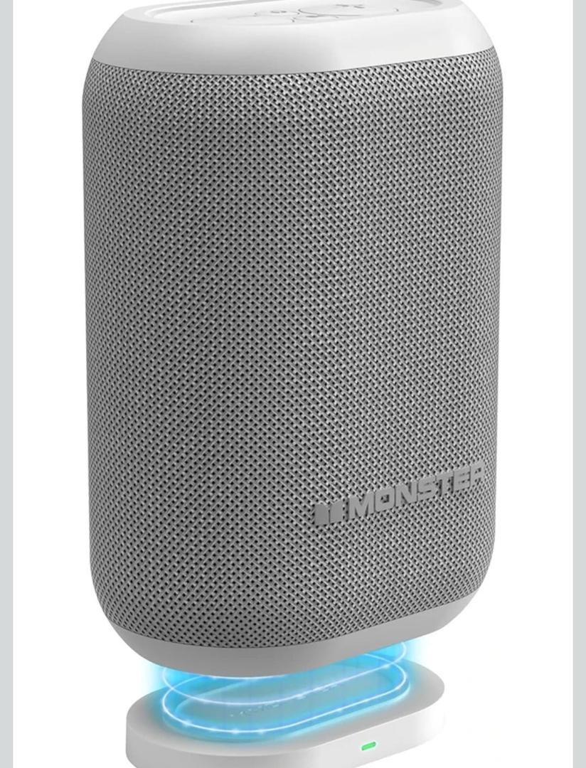 Monster DNA One Portable Bluetooth Speaker, Loud Portable Speaker with 360 Bass Sound and 10W Qi Certified Wireless Charging Pad, IP67 Waterproof- for Travel, Indoor and Outdoor Use