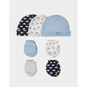 Hudson Baby Unisex Baby Cotton Cap and Scratch Mitten Set