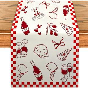 Italian Table Runner Lucky in Love Bachelorette Kitchen Dining Table Centerpiece Thats Amore Bridal Shower Decor Italy Party Decorations