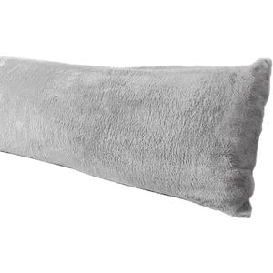 Extra Soft Body Pillow Cover, Sherpa/Microplush Material, 20x54 Inches, Zipper Closure (Gray)
