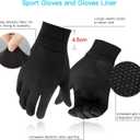 Unigear Lightweight Running Gloves, Touch Screen Anti-Slip Warm Gloves Liners for Cycling Biking Sporting Driving for Men Women (Black)