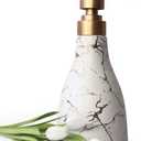 Ceramic Soap Dispenser for Bathroom White Soap Dispenser for Kitchen Dish Soap Dispenser with Marble Pattern Liquid Hand Soap Dispenser Pump Bottle