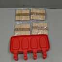 Outus 4 Pieces Ice Cream Mould Silicone Ice Lolly Mold 4-cavity Cake Pop Moulds Baking Molds with Sticks for Treats (Blue)