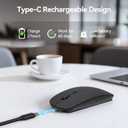 TECKNET Bluetooth Wireless Mouse for Laptop, Rechargeable Silent Computer Mouse (Bluetooth 5.2/3.0 & 2.4G), Ultra-Thin, 6-Level Adjustable 4800 DPI Bluetooth Mouse for Mac OS, iPad, Windows, Android