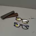 2 Pack Unisex Classic of Style Sunglasses Readers Outdoor Reading Glasses for Men and Women - Not Bifocals (Blue, Leo Yellow)