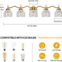 5-Light Bathroom Light Fixtures, Vanity Lights for Bathroom, Wall Lights for Mirror | Clear Glass Shade | Bulbs Not Included | Brushed Gold, 36.8"L x 8"W x 8"H