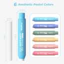 Nicpro 6 Pack Rotary Retractable Erasers, Soft TPE Twist Erasers in Cute Rainbow Colors, Clean Erasing Large Pencil Eraser for Students Kids, School Supplies, Office, Stationary, Drawing & Journaling