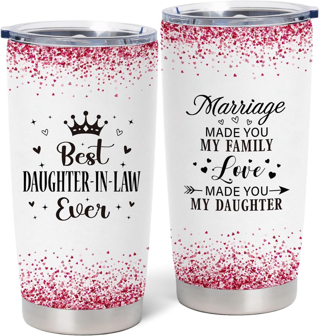 Daughter In Law Gifts from Mother-in-Law, Birthday Mothers Day Christmas Gifts for Daughter-in-Law 20oz Coffee Tumbler