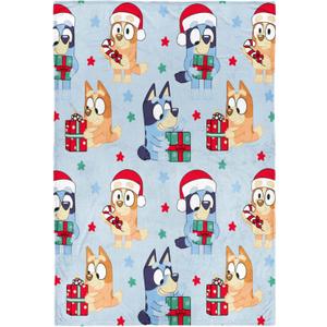 Jay Franco Kids Christmas Plush Throw Blanket  40 x 50 Inch Soft & Cozy Fleece Throw for Holiday Bedroom & Couch Dcor, Official Licensed Product, Blue - Bluey