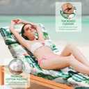 EverPine Outdoor Chaise Lounge Chair Cushion 74.4 x 22.8 x 4.7 Inch, Patio Lounge Chair Replacement Cushion with Ties, Thick Cotton Pool Recliner Cushion for Outdoor Furniture (Hawaii Style), Standard