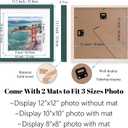 12x12 Wood Picture Frames for Wall Hanging or Tabletop,Diamond Painting Frame Baby Scan Picture Frames with 2 Mats Display 8x8 or 10x10 for Family Walls Decoration,Anniversary,Wedding,Christmas(Dark