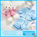 Civaner 2 Pack Blue and Pink Bear Clothes Outfit, Fit Most 12-16 Inch Bears Stuffed Animal Pajamas Plushie Clothes for Stuffed Animals, Pre-Kindergarten Toys(Solid Style)
