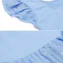 Arshiner Girls Ruffle Sleeve Ballet Dance Dress Tutu Skirted Leotard (6-7 Years, Blue)