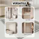 Waffle Bath Mat Rug, 20" x 32" Super Absorbent Non Slip Bath Mats for Bathroom Floor, Ultra Soft Bathmat Machine Washable Bathroom Rugs with Tassels, White