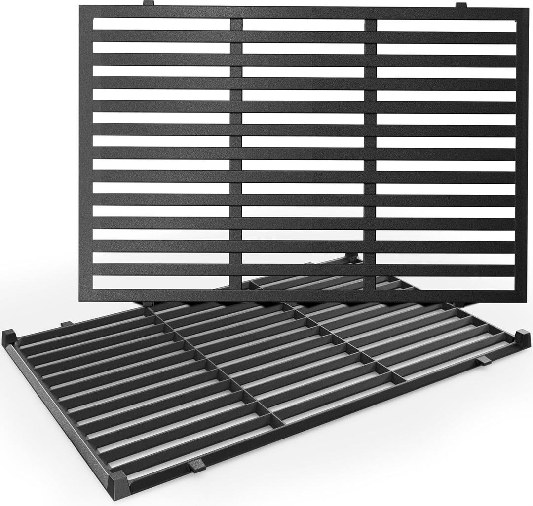 DELSbbq Cooking Grates for Weber Genesis 300 Series Genesis E310 E320 E330 S310 S320 S330 EP-310 EP-320 EP-330, Cast-Iron Grill Grates Replacement for Weber 7524/7528, 19.5" x 12.9", Set of 2 (19.5"x25.8")