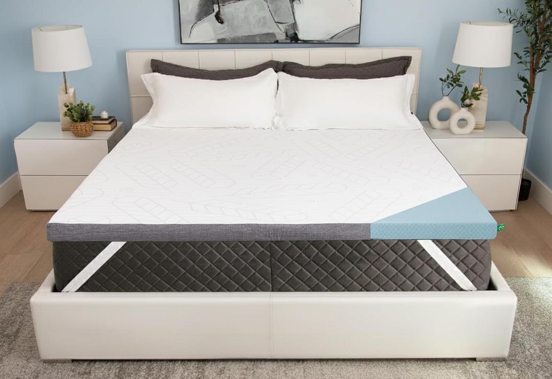 Sleepyhead Queen Mattress Topper 3 Inch, Cooling Gel Memory Foam, Pressure Relief, Removable Washable Cover, CertiPUR-US Certified, Mattress Pad Queen Size (Queen 3")