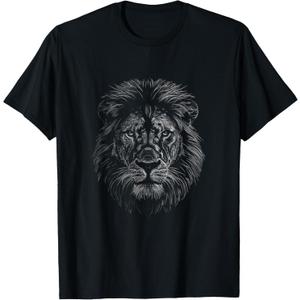 Lion Head Graphic Face Art Design T-Shirt Size S
