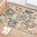 Beeiva Floral Rugs for Entryway 2x3, Paisley Washable Entryway Rug Non Slip Ultra Thin, No Skid Throw Door Mat Indoor Entrance Small Carpet for Kitchen Bathroom Bedroom