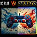 Gaming Rug RGB LED Light (3x5 Waveburst Controller) - Bedroom Rug, 35 inches x 60 inches