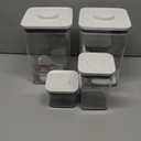 iChewie - BopTop (4pc Set) Airtight Food Storage Container – Mechanical Silicone Seal Canister - BPA-Free Stackable - 1.3Qt/2.1Qt/3.5Qt/3.5Qt