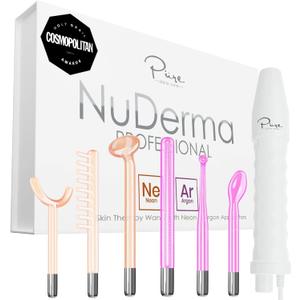 NuDerma Professional Skin Therapy Wand - Portable Skin Therapy Machine with 6 Neon & Argon Wands  Boost Your Skin  Clear Firm & Tighten