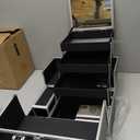 FRENESSA Makeup Train Case Makeup Box 11.8 Inch Large Makeup Case Organizer 3 Trays with Mirror Locking Cosmetic Storage Box for Cosmetics Nail Supplies Sewing Travel Case Black Floral