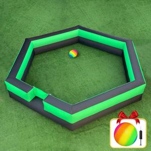 17FT Gaga Ball Pit Portable,Inflatable Gaga Ball Pit with Blower for Indoor Outdoor School Family Activities Giant Inflatable Sport Games (Green)
