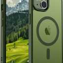 SUPFINE Magnetic for iPhone 14 Case & iPhone 13 Case (Compatible with MagSafe)(Military Grade Drop Protection) Translucent Matte Shockproof Phone Cover, Cangling Green