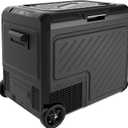 EUHOMY 12 Volt Refrigerator, 59QT Dual Zone Car Refrigerator, Electric Cooler 12/24V DC & 100-240V AC, Car Fridge -4~68, Portable Freezer with Wheels for Camping, Truck, Travel