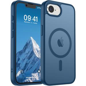 SUPFINE Magnetic for iPhone 16e Case 2025 (Compatible with MagSafe)(Military Grade Drop Protection) Slim Translucent Matte Shockproof with Anti-Fingerprint Phone Case,Deep Blue