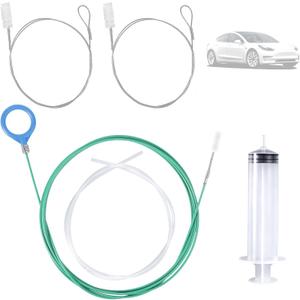 BOXOB 5pcs Sunroof Drain Cleaning Tool, 300cm/118in Flexible Long Pipe Cleaner with Drain Auger Piston & Piston Hose Round Handle Design Tube Cleaner Brush for Auto Car Sunroof Wiper Unclogger