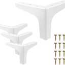 AODIOU Furniture Legs White Replacement Feet: Sofa Legs 4 Inch European Style Dresser Legs Set of 4