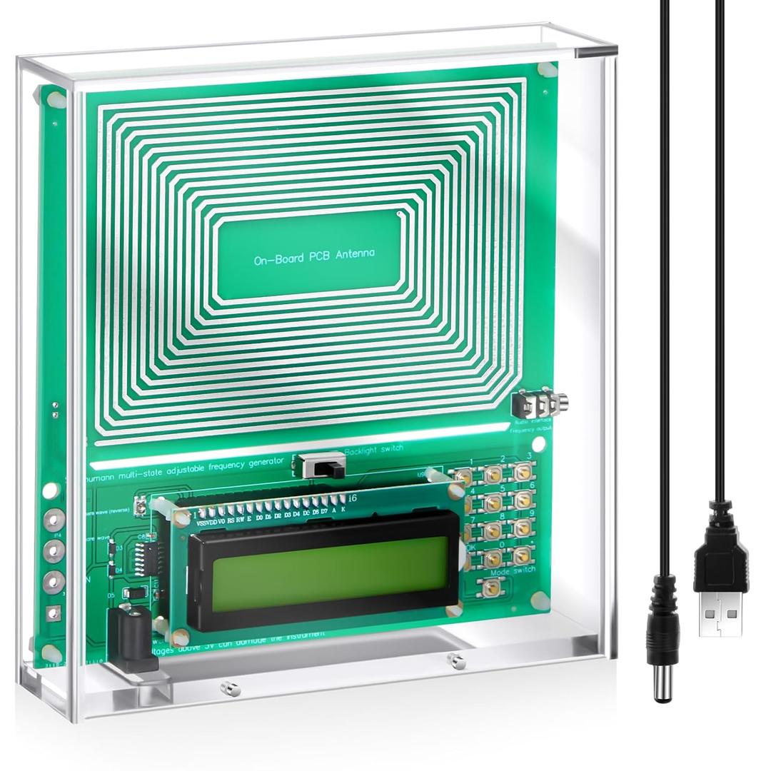 0.01-200000Hz Adjustable Schumann Sine Wave Resonance Generator Ultra Low Frequency Generator Resonator Sound Frequency Machine with USB and Magnetic Acrylic Case