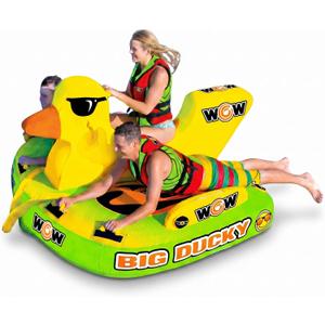 Wow Sports Big Ducky Towable Deck Tube - 1-3 Person - 510 lb Capacity - Duck Design - for Boating - Youth & Adults, Standard