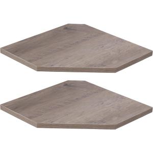 Corner Shelf Wall Mount, Floating Corner Shelves, Set of 2 Corner Wall Shelf Organizer, Rustic Wood Wall Storage Display Shelves for Living Room Bedroom Bathroom Kitchen, Rustic Grey