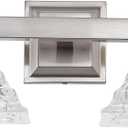 2-Light Bathroom Vanity Light 17.5" Brushed Nickel Bathroom Light Fixture E26 Base, Modern Mirror Light for Vanity Lighting fixtures