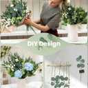 60 Pcs Mixed Artificial Eucalyptus Leaves Stems Bulk, 5Kinds Fake Greenery Silver Dollar Leaves Dried Eucalyptus Bundle with White Seeds Berry for DIY Bouquets Floral Arrangement Wedding Vase