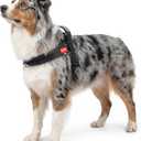No Pull Dog Harness with Handle, Corgi Adjustable Reflective Dog Vest, Breathable Air Mesh Padded Pet Harness with Front Leash Clip for Small Medium Dogs, Black, Medium