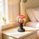 Table Lamp for Home Decor, Vintage Colored Glass/Resin Owl Table Lamp for Bedroom, Living Room, Nursery, Office, Birthday Gifts for Girls, Mothers, Grandmothers, Women. 1 Pack.