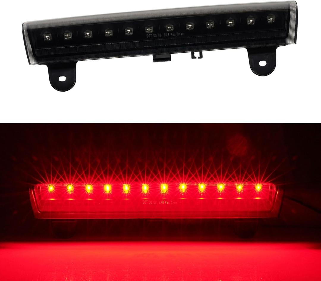 Third 3rd Brake Light, LED High Mount Stop Light Replacement for 2000 2001 2002 2003 2004 2005 2006 Chevy Tahoe Suburban/GMC Yukon XL Denali, Rear Center Cab Roof Tail Lamp (Black)
