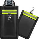 Oraich Faraday Key Fob Protector, 4 Pack RFID Bag for Car Keys, EMP Proof Faraday Pouch with Reflective Strip, Anti Theft Car RFID Key Fob Protector, Small Faraday Bags for Car Key Fob, Black