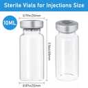 10ml Glass Vials for Injection, with Self Healing Injection Port, Transparent Sealed, Empty Vials for Injection (50, 10ml)