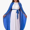 Morph Virgin Mary Costume For Kids, Virgin Mary Costume For Girls, Nativity Outfits For Children, Religious Dress Up Size L