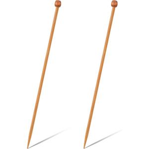 Bamboo Knitting Needle Straight Single Pointed 10-Inch Long Knitting Needles, Wooden Sweater Thick Knitting Needles for Beginners, Sock,Scarf,Handmade DIY Knitting & Crochet Supplies,US Size 8 (5mm)