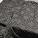 JELLYMONI Pillowcases King Size Black 2 Pack Boho Plaid Bed Pillow Covers 20x36in Polyester Envelope Pillow Shams Tufted Bohemian Textured (Pillows are not Included) (07 - Black - Grid)