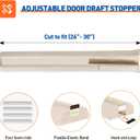 MAGZO Door Draft Stopper, 30 Inch Adjustable Under Door Gap Filler, Fits 26'' - 30'' Bottom Widths, Seals Gaps up to 1.7", Soundproof Sweep Blocks Air, Noise, Light, Beige