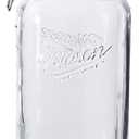 Mason Craft & More Airtight Kitchen Food Storage Clear Glass Clamp Jars, 67 Ounce
